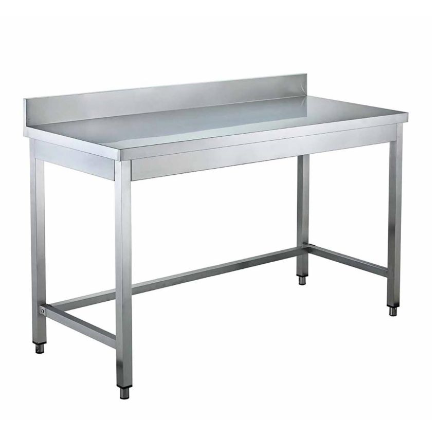 Edelstahl Arbeitstisch mit Aufkantung 1800x600x850 mm - Unterfahrbar