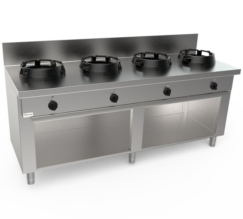 Casta GAS WOKHERD - CHINAHERD 4 Brenner - 4x 14kW bis 21kW - Breite Version