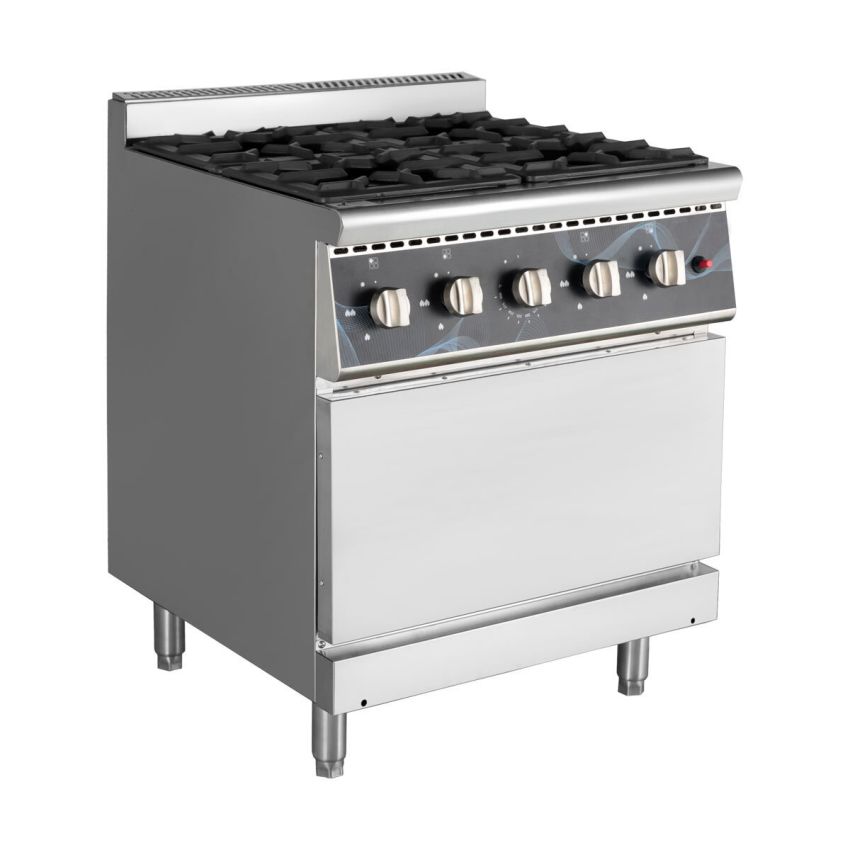 Gasherd "700 Serie" 4 Brenner 28,8 kW mit Gasbackofen 6 kW