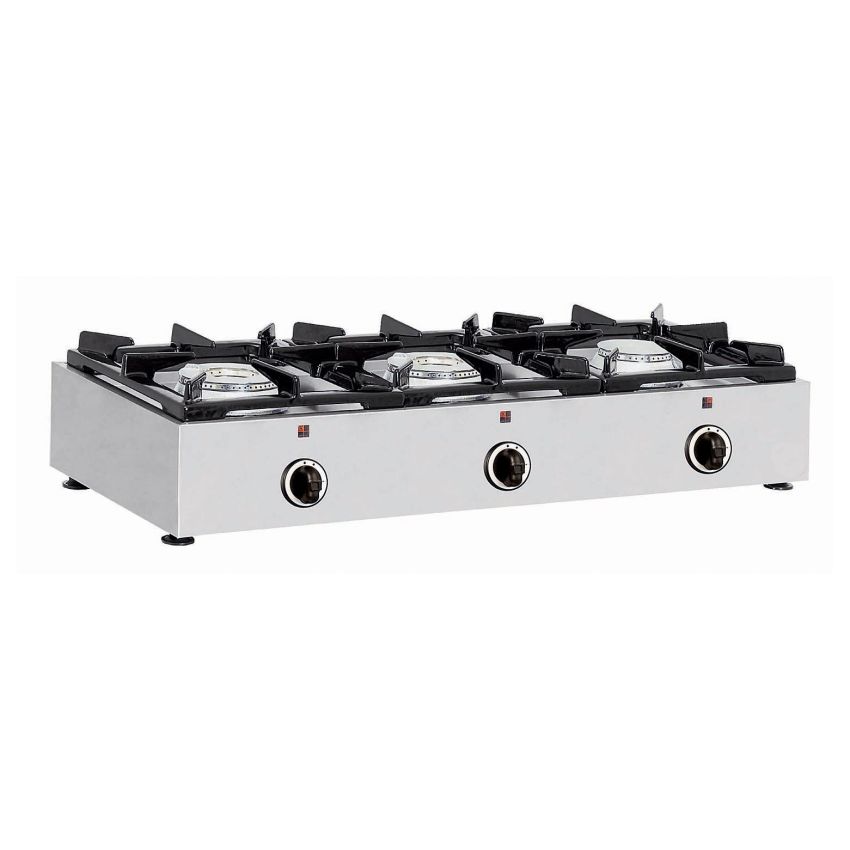 Gasherd 3 Brenner - Tischgerät - Mini Version - Brenner 2x 7,5 kW + 4,5 kW