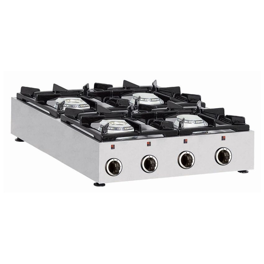 Gasherd 4 Brenner - Tischgerät - Mini Version - Brenner 2x 7,5 kW + 2x 4,5 kW