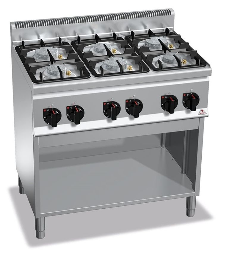 BERTOS Plus 600 ECO Power - Gasherd 6 Kochstellen mit Unterbau